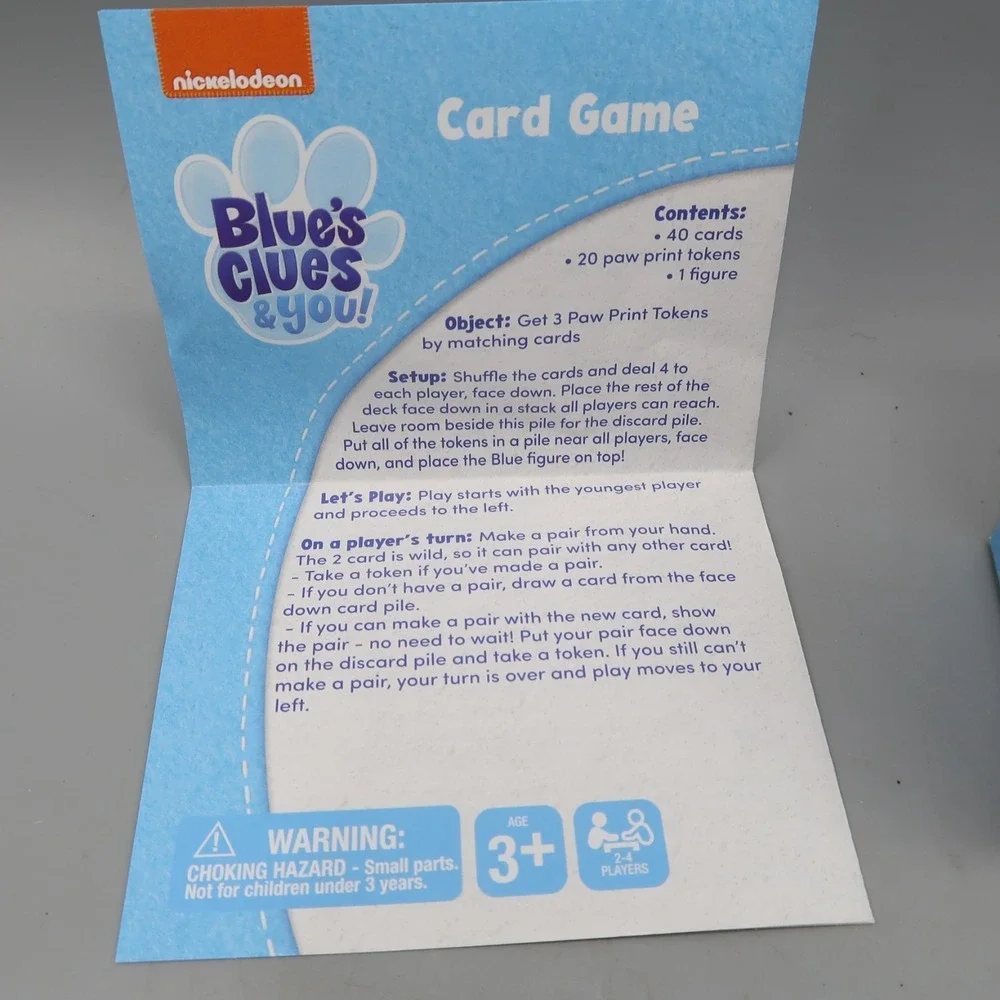 Blues Clues & You Card Game‎ with Blue Figure Sealed cards Ages 3+